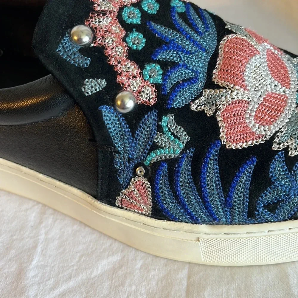 Rebecca Minkoff ‘Noelle’ Embellished Embroidered Slip on Platform Sneaker